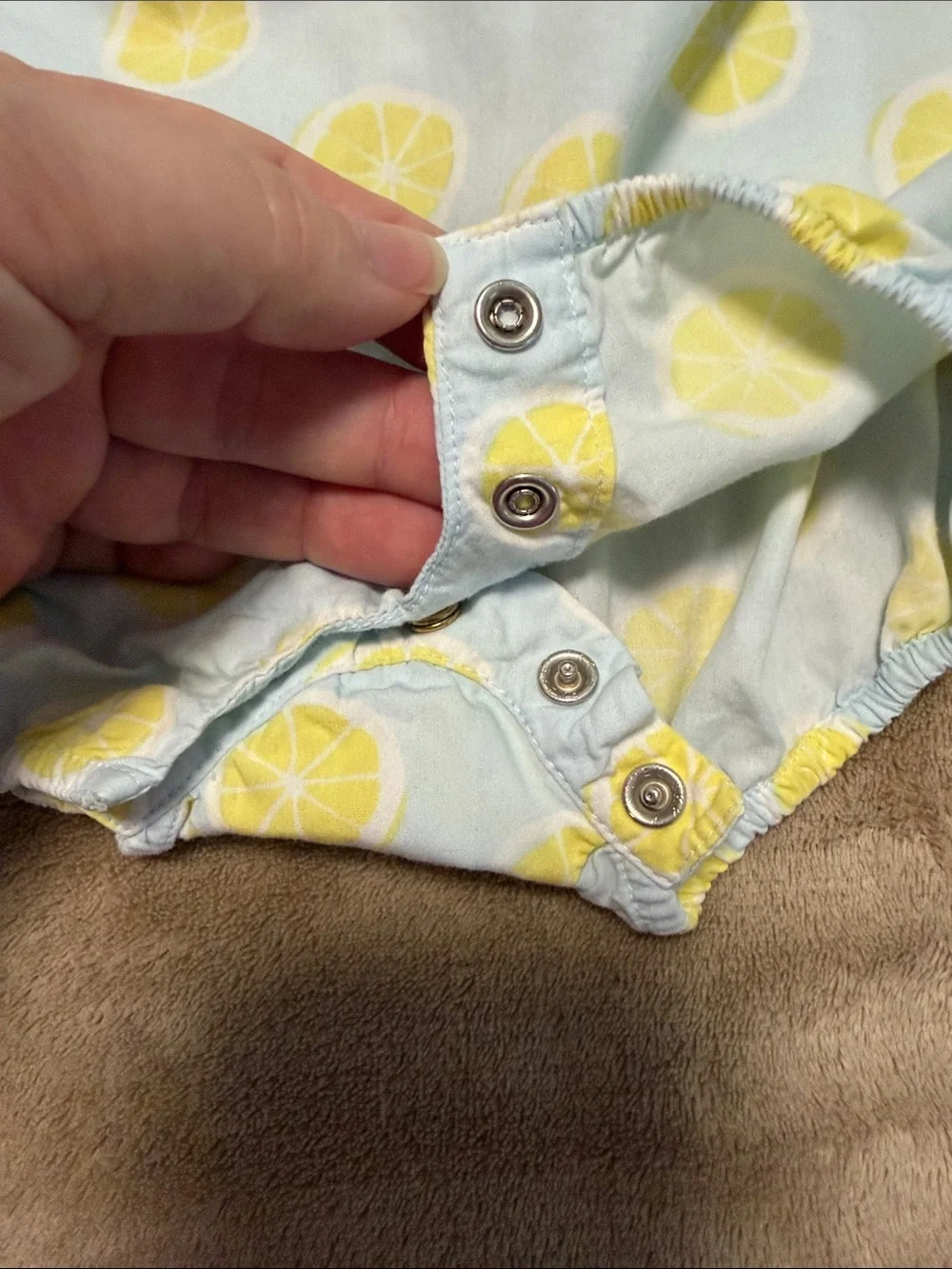 Baby Gap Cottagecore Summer Lemon Print Cotton Bubble Romper Onesie 3/6months
